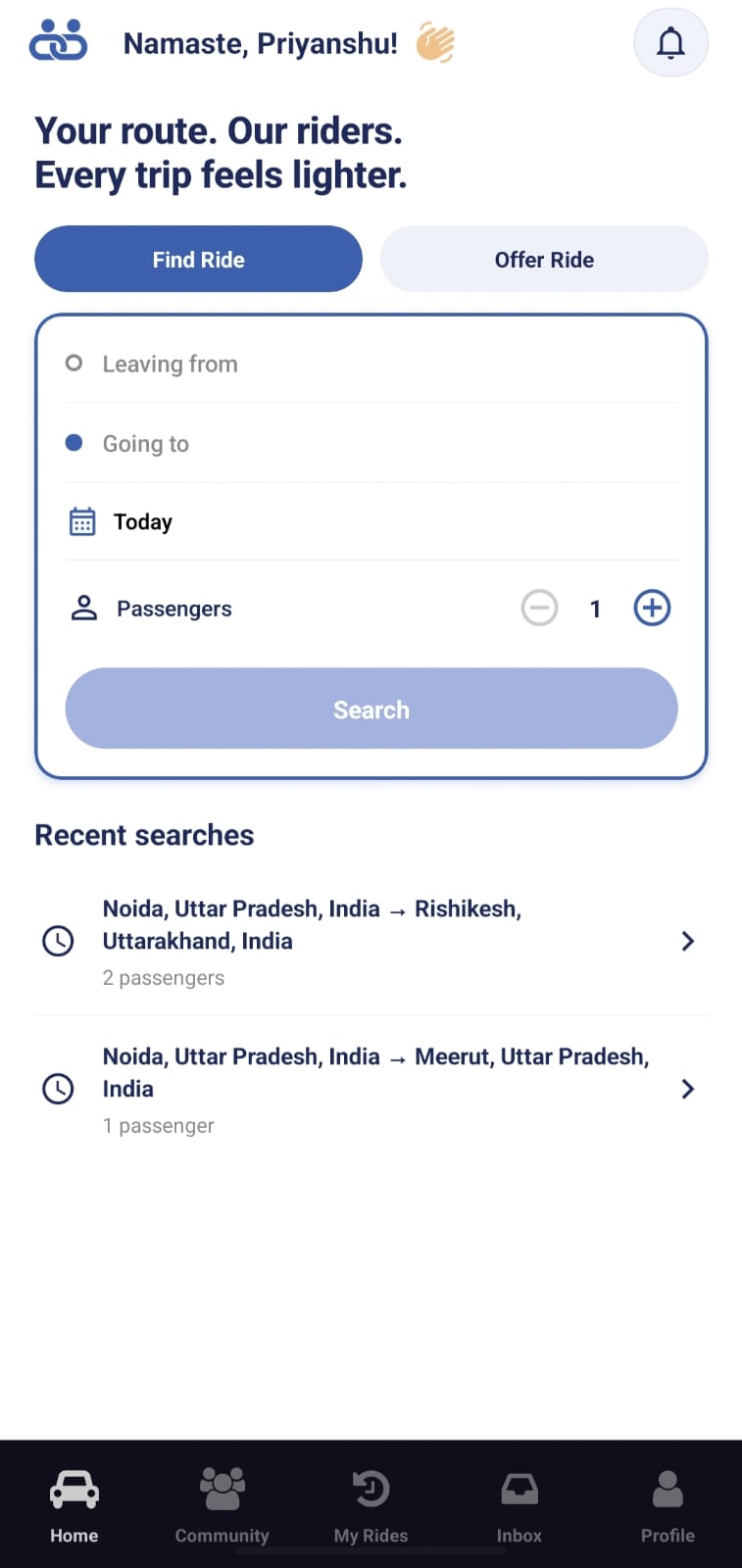Find ride app preview